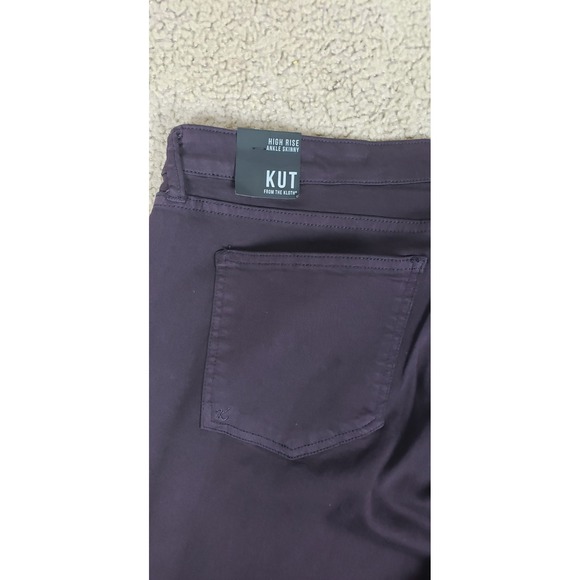 Kut from the Kloth Purple High Rise Ankle Skinny Pants Mens 20W Cotton Blend - Picture 5 of 13